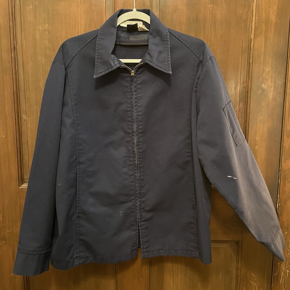 Vintage 90s Unitog Mechanic Jacket Navy Blue 44R Union Workwear